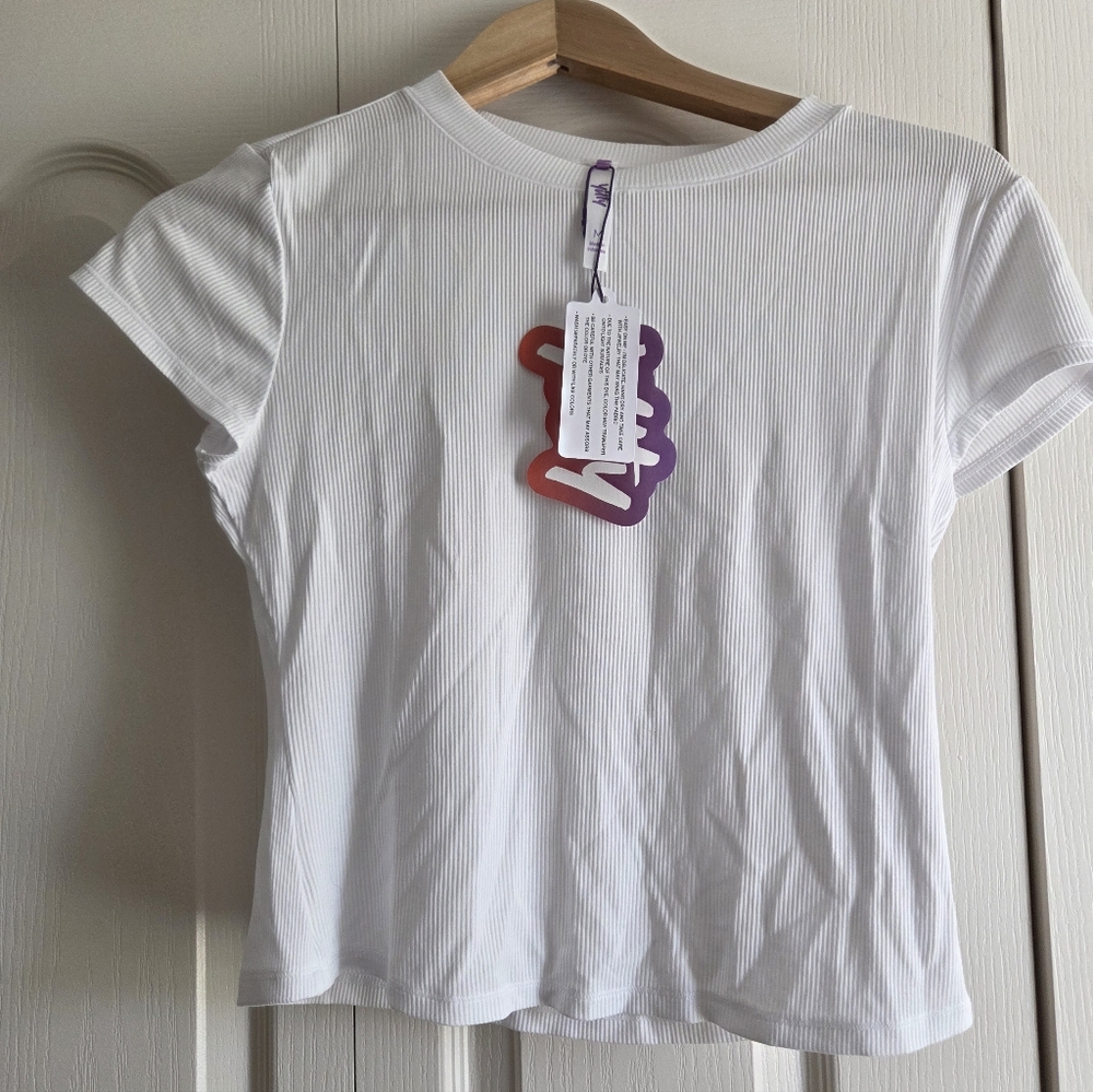 Yitty White Ribbed Women's Cropped Top